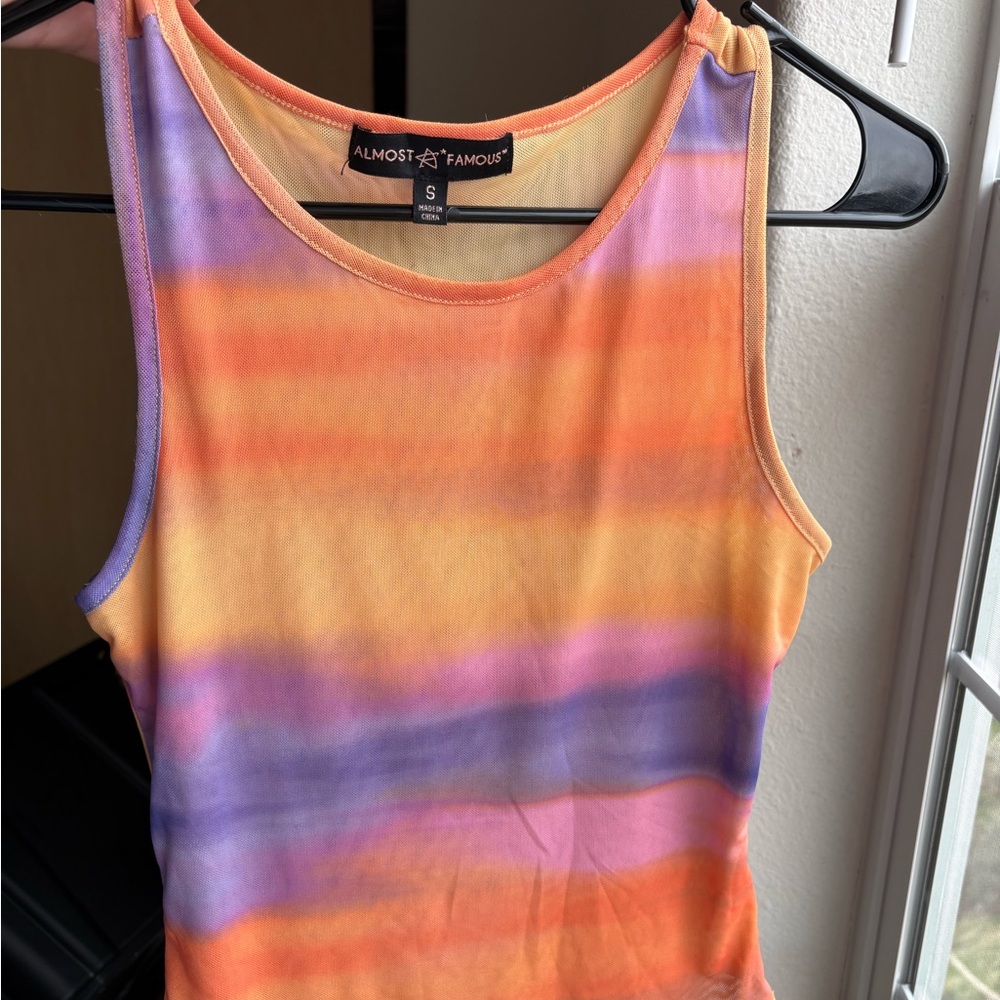 Almost Famous Women's Sunset Striped Tank Top